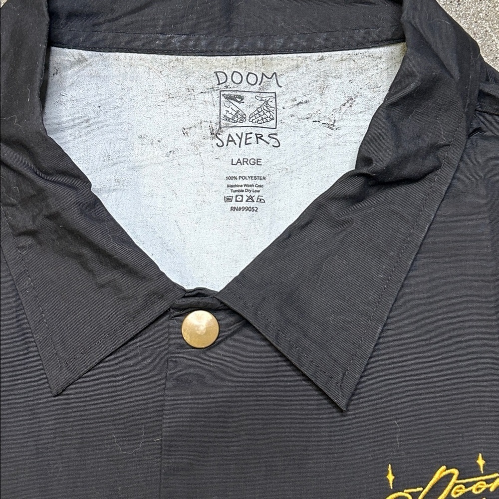 Doom Sayers Club Black Coach Jacket with Yellow Script Logo - Picture 2 of 10